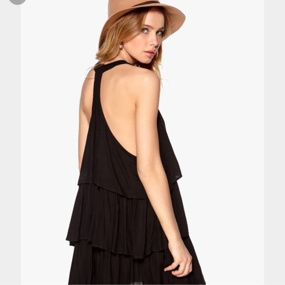 One Teaspoon Plant T-Back Ruffle Tiered Mini Dress Black XS Minimal Whimsigoth - Picture 5 of 15